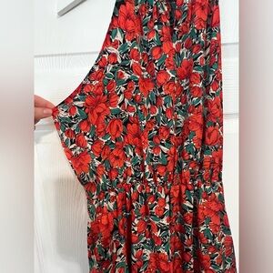 Tiered floral maxi halter dress